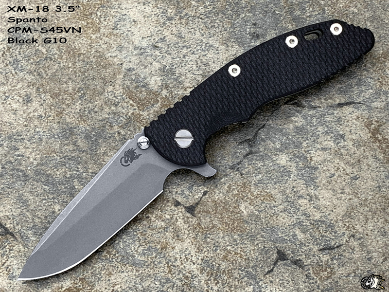 Hinderer Knives 辛德勒 XM-18 3.5�� Spanto头 S45VN钢材 黑色G10钛柄战术折叠刀（暂无现货）